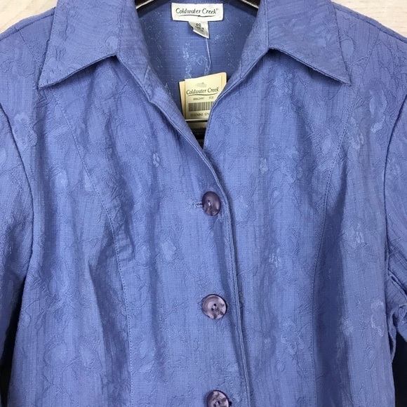 Coldwater Creek Blue Button Blazer Petite 8 - Picture 2 of 7